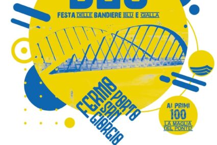 Pedalata in blu e maglietta del ponte: oggi la festa delle bandiere blu e gialle di Fermo e Porto San Giorgio